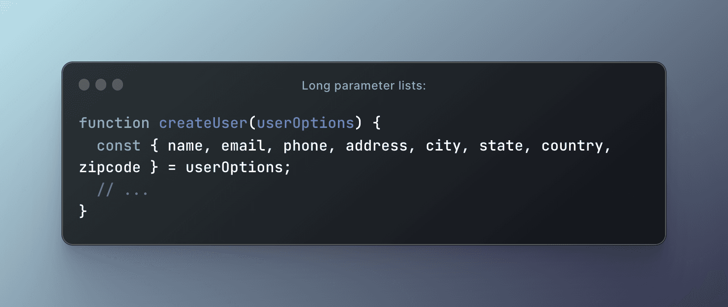 Long-parameter-lists-solution