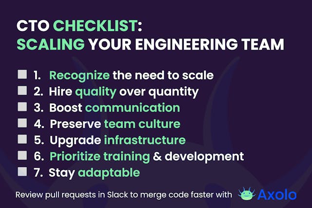 CTO checklist: scaling your engineering team