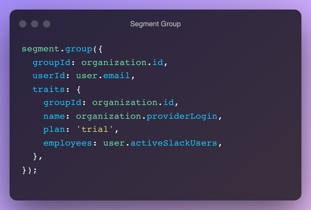 Segment Group code