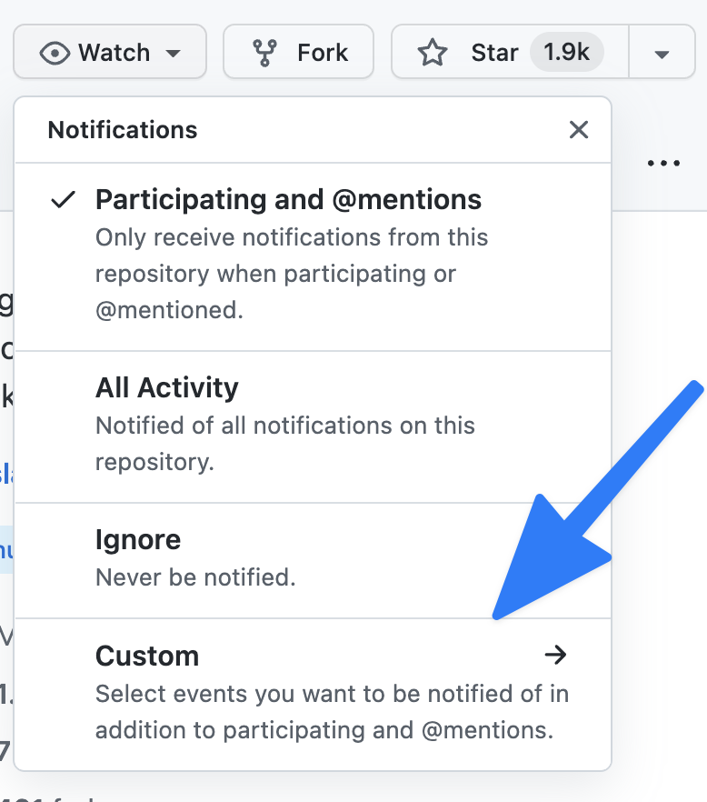 Custom notification pull requests step 1
