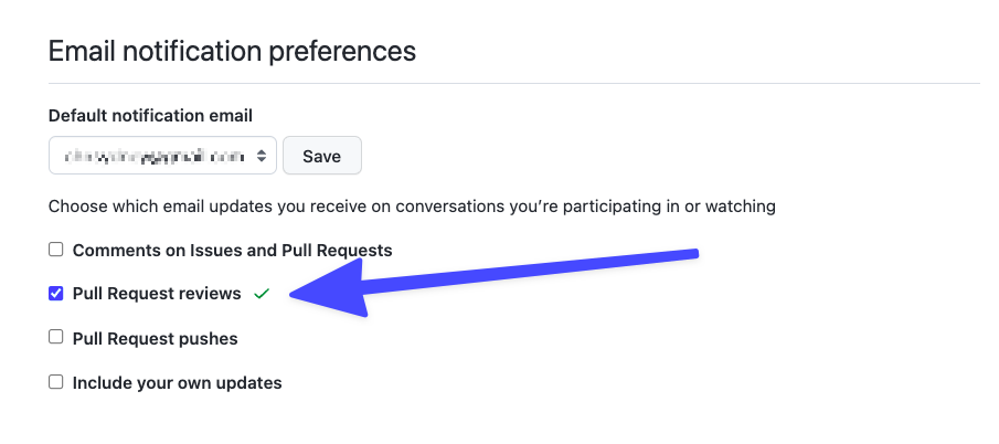 Email notifications preference