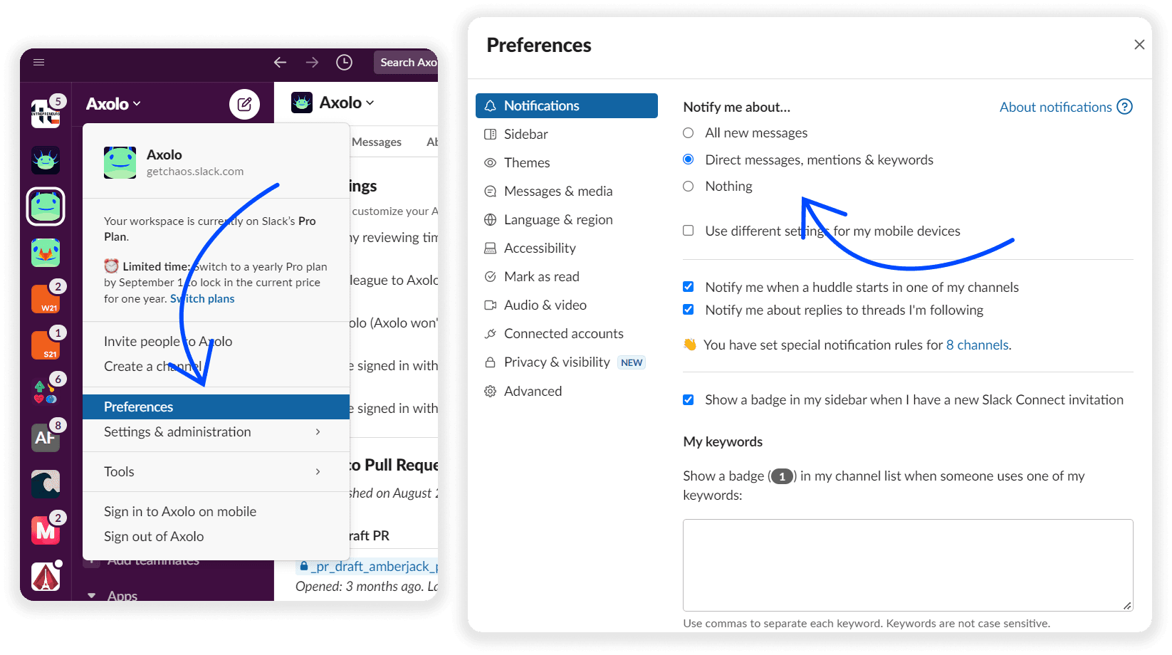 Set up Slack notif