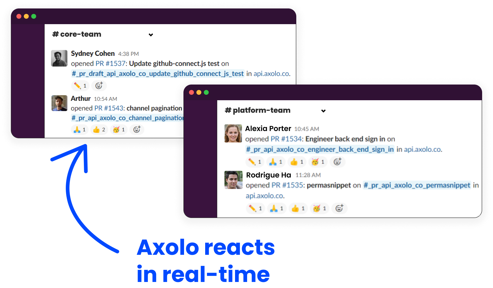 Axolo team notifications