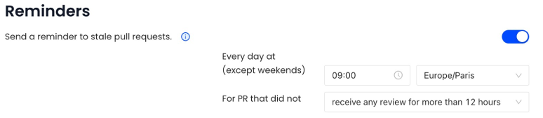 GitHub PR reminders